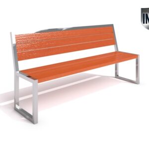 Parkbänk 04 rostfritt stål DECO