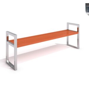 Parkbänk 05 rostfritt stål utan ryggstöd DECO