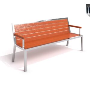 Parkbänk rostfritt stål 08