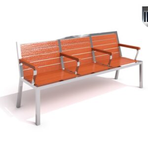 Parkbänk i rostfritt stål 10