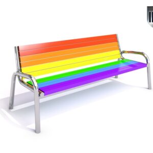 Parkbänk i rostfritt stål 13