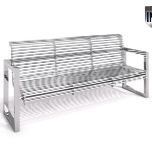 Parkbänk 18 rostfritt stål DECO