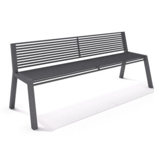 Parkbänk 29 stål med ryggstöd