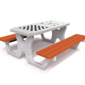 Utemöbel Betongbord för schack - dam / ludospel 02