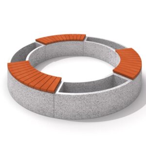 Blomlåda betong med bänk 03