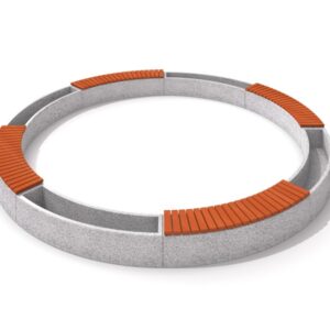 Blomlåda betong med bänk 06