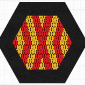 Studsmatta Hexo GUL-RÖTT MÖNSTER