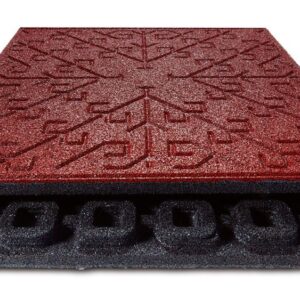 Mönstrad gummiplatta röd/svart 40 mm (m2)