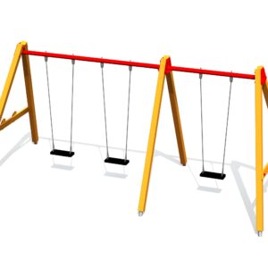 Gungställning Fågelunge 3 platser, stålfästen (utan säten och beslag)