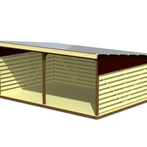 Lekhus SHELTER with wooden floor 3x6m (3 walls)
