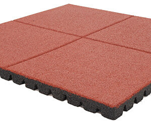 Stötdämpande gummiplatta 500 x 500 mm 50 mm röd/svart (m2)