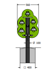 Outdoor learning and music games Virtuoso 5 Bell Tree with Alu Posts