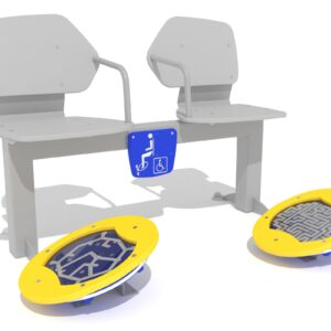 Seniorredskap Double bench with psychomotor discs