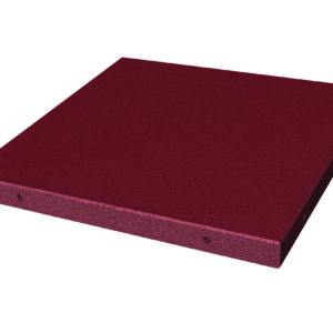 Stötdämpande gummiplatta 500 x 500 mm 20 mm röd/svart (m2)