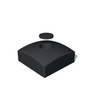 Pole cover, black for poles 90x90mm