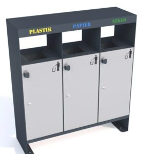 Källsorteringskärl Rosten 3x40 L med tak