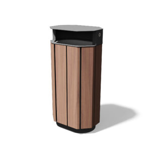 Papperskorg Torget 61 L trä/stål