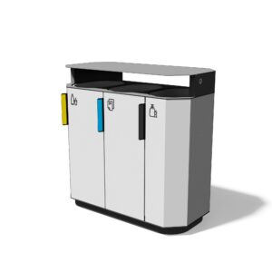 Källsorteringskärl Vallen 3x61 L aluminium