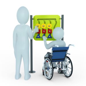 Tillgänglig lek Inkluderande geometrisk lekpanel