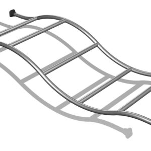 Curved monkey bars in stainless steel L=2440mm Ø38mm complete
