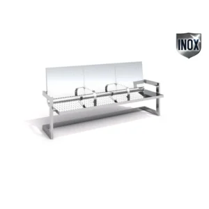 Parkbänk rostfritt stål 12