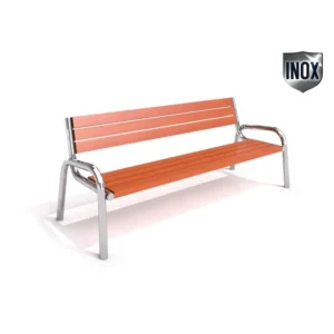 Parkbänk i rostfritt stål 15