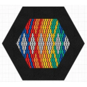 Studsmatta Hexo REGNBÅGSMÖNSTER