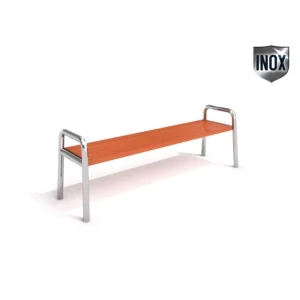 Parkbänk 03 rostfritt stål utan ryggstöd DECO