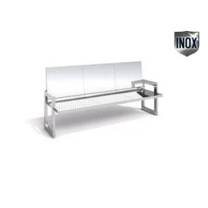 Parkbänk 11 rostfritt stål DECO