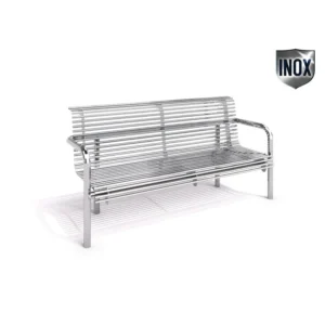 Parkbänk 16 rostfritt stål DECO