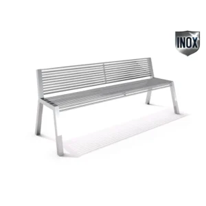 Parkbänk 19 rostfritt stål DECO