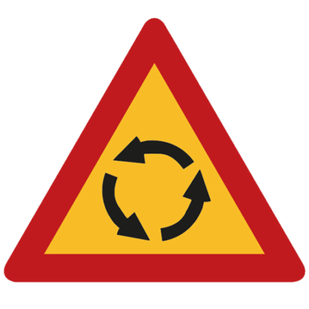 A30 - Varning för cirkulationsplats