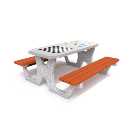 Betongbord för schack - dam / ludospel 02