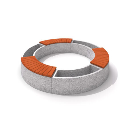 Planteringsset i betong med bänk 03