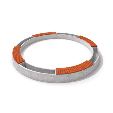 Planteringsset i betong med bänk 06