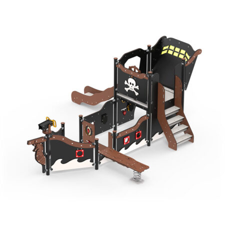 Nathalie Medium piratskepp med trappa och rutschkana