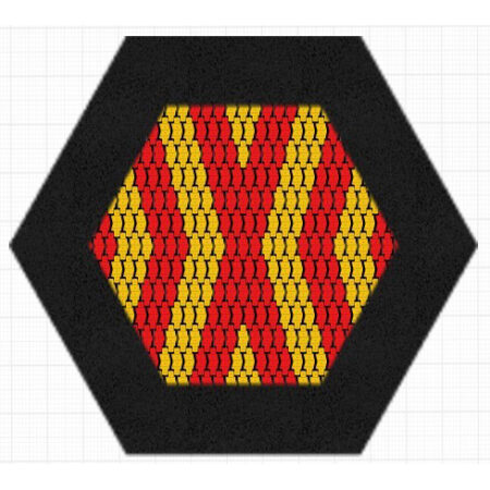 Studsmatta Hexo GUL-RÖTT MÖNSTER