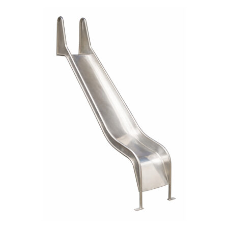 Rutschkana i metall med yta i rostfritt stål