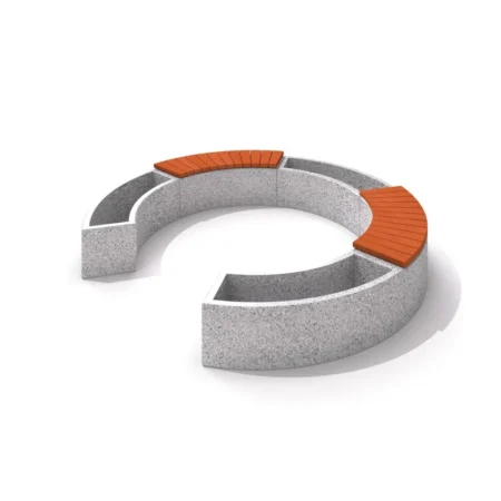 Planteringsset i betong med bänk 02