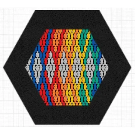 Studsmatta Hexo REGNBÅGSMÖNSTER