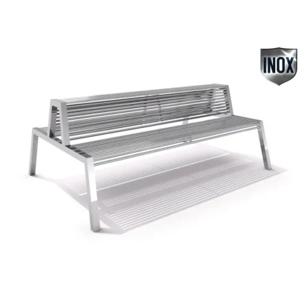Bänk 20 rostfritt stål dubbel DECO
