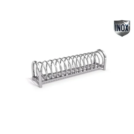 Cykelställ 12 rostfritt stål spiral