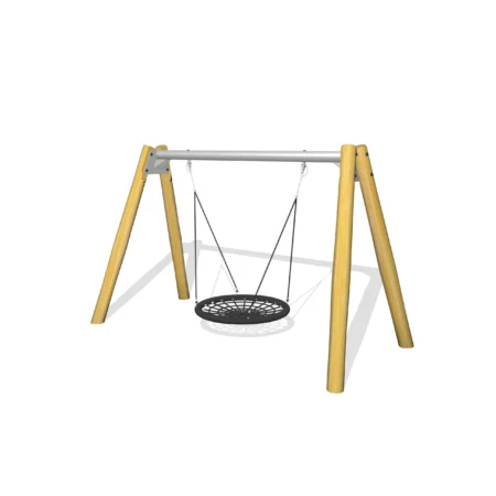 Stålgunga med robiniaben och fågelbo