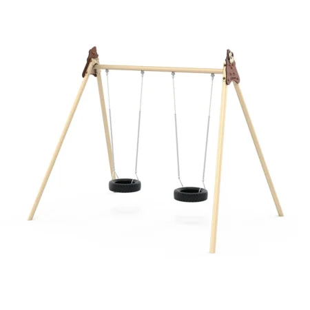 Gungstativ i metall med 2 däckgungor, extra hög