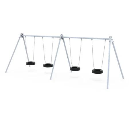 Gungstativ av metallmodul med 4 däckgungor