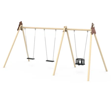 Gungstativ, metallmodul med 6 gungor och 1 babygunga