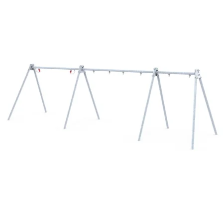 Gungstativ av metallmodul för 3 gungor och 1 fågelbogunga