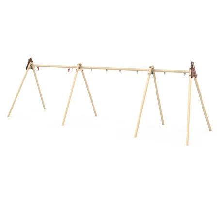 Gungstativ av metallmodul för 3 gungor och 1 fågelbogunga