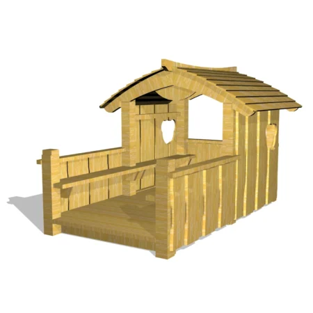 Björnhus med balkong