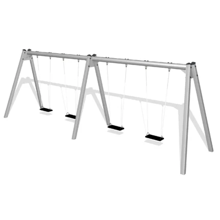 Dubbel stålgunga med 4 gummisäten